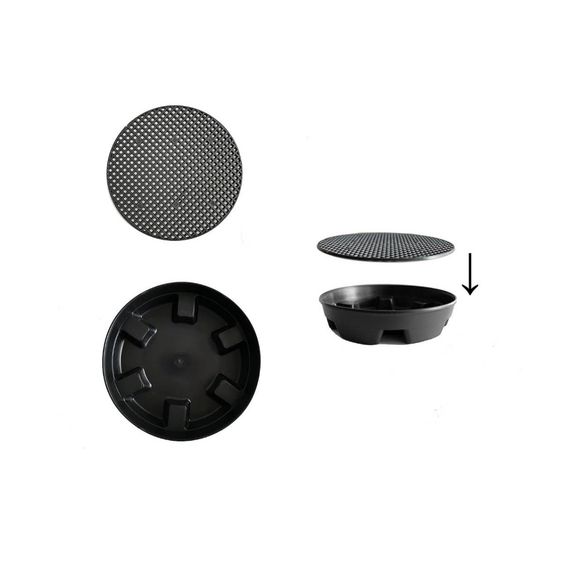 8-Pack 5.3" Invisible Self-Watering Saucers for Hanging Baskets Black - Picture 3 of 6